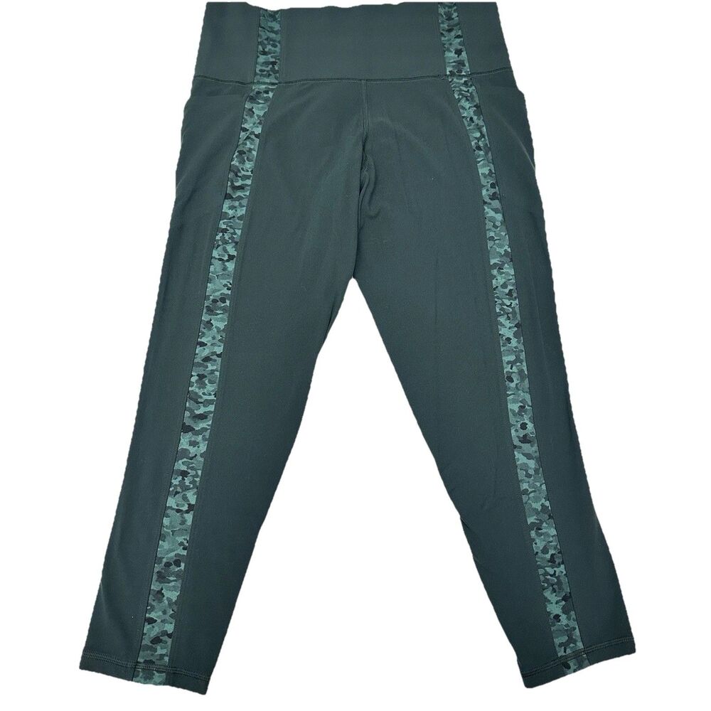 Athleta Leggings/Crop Tank Top Set Green Camo Stripe Salutation Stash 1X XL D-DD - Picture 2 of 16